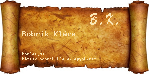 Bobrik Klára névjegykártya